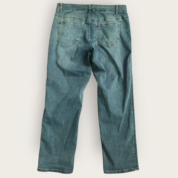 Highnoon Jeans Women's Sz 14 Straight Blue Denim Med-Wash Hi-Rise - Picture 3 of 7